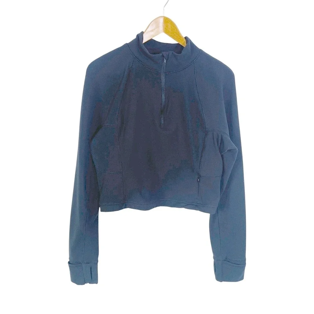 Yogalicious Compression Pullover Womens L Black Zip Gym Running Hiking Trail - Picture 3 of 16